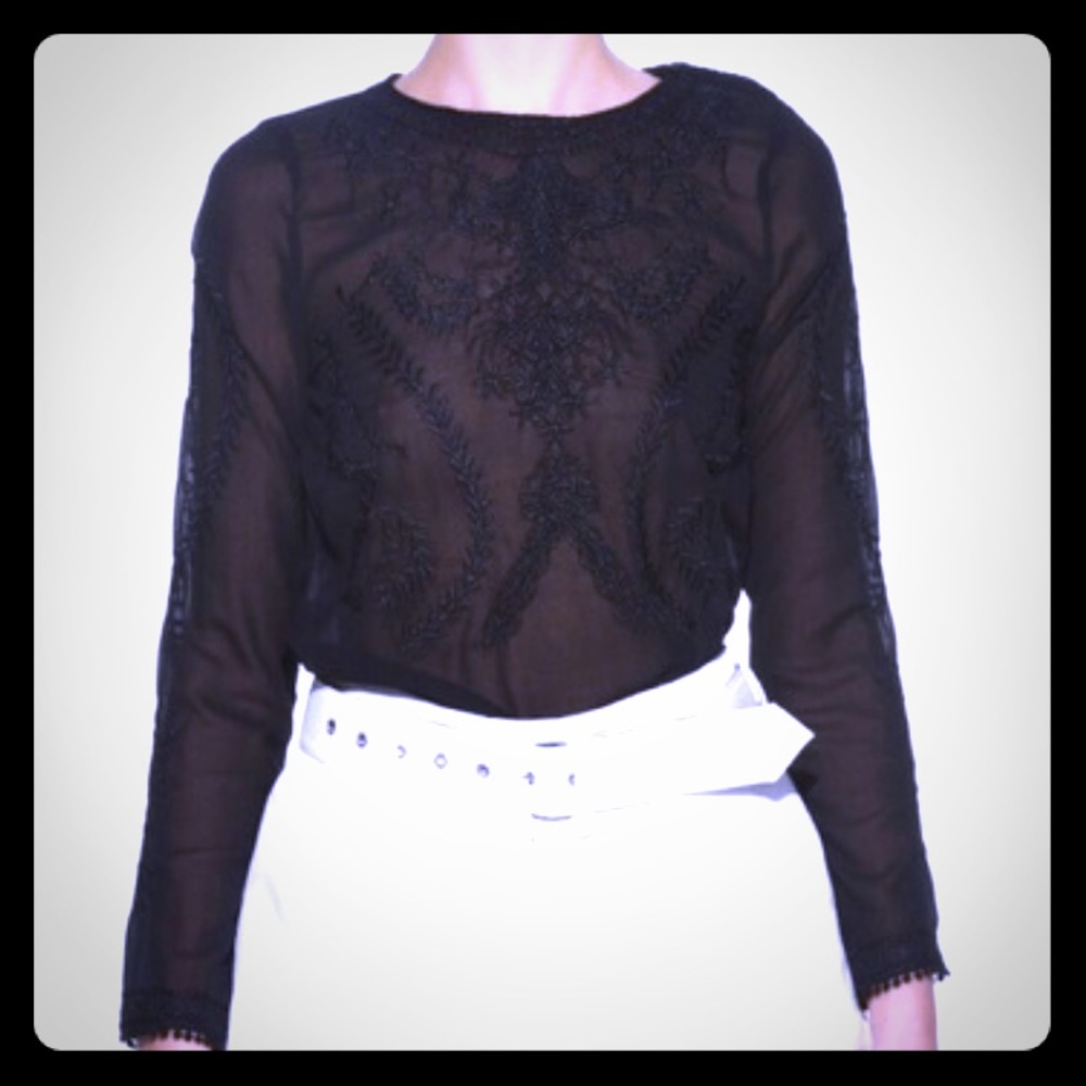 Style Mafia Embroidered Top Black